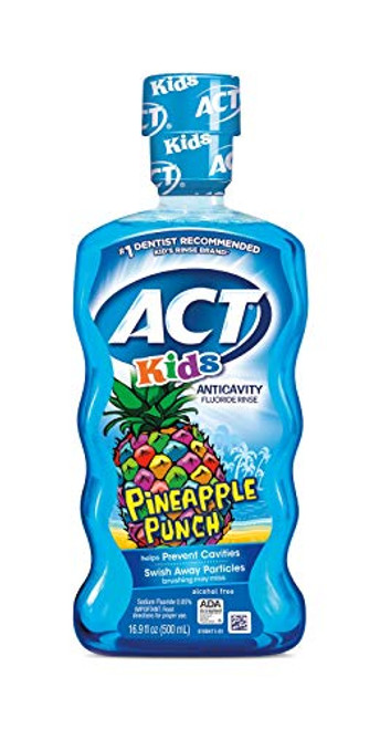 ACT Kids Anticavity Fluoride Rinse  Pineapple Punch  16.9 Ounce  Pack of 2 ACT Kids Anticavity Fluoride Rinse  Pineapple Punch  16.9 Ounce  Pack of 2