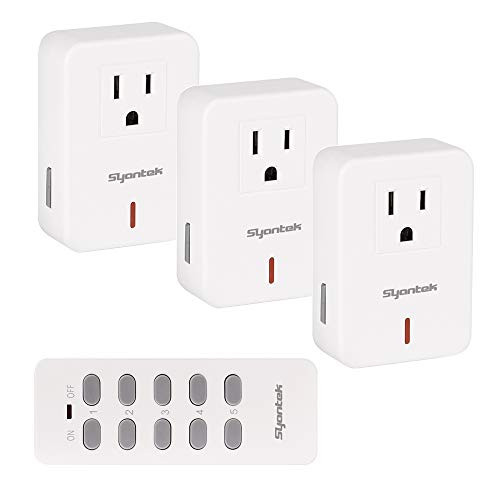 Remote Control Outlet Wireless Light Switch for Household Appliances,Syantek Expandable Remote Light Switch Kit, Up to 100 Foot Range,White (3 outlets + 1 remotes) Remote Control Outlet Wireless Light Switch for Household Appliances,Syantek Expandable Remote Light Switch Kit, Up to 100 Foot Range,White (3 outlets + 1 remotes)