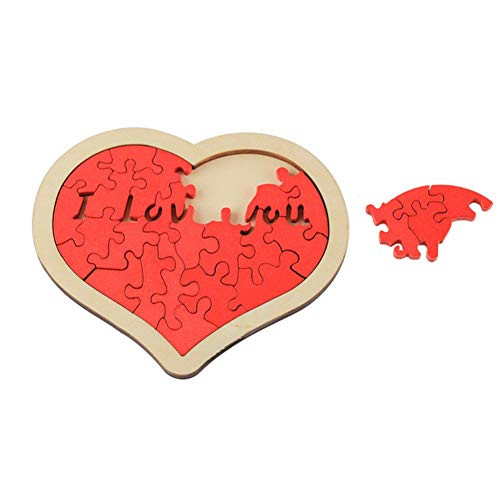 Anniston Kids Toys  Wooden Love Heart Shape Jigsaw Puzzles Building Blocks Educational Kids Toy Puzzles  and  Magic Cubes Perfect Fun Time Play Activity Gift for Boys Girls