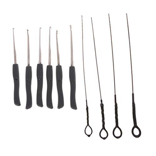 yangyang 10 Pcs Set Lock Pick Set Broken Key Remove Auto Locksmith Tools Key Extractor Tools