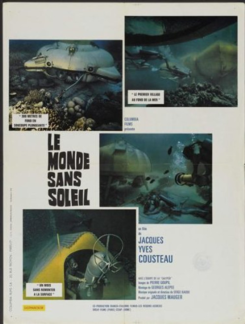 Pop Culture Graphics Jacques-Yves Cousteau s World Without Sun Poster Movie French 11x17
