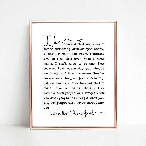 Maya Angelou Quote Print  Inspirational Motivational Print  Book Page Print  Famous Quote  Typography Art Print  Inspirational Wall Art  8x10 inch No Frame