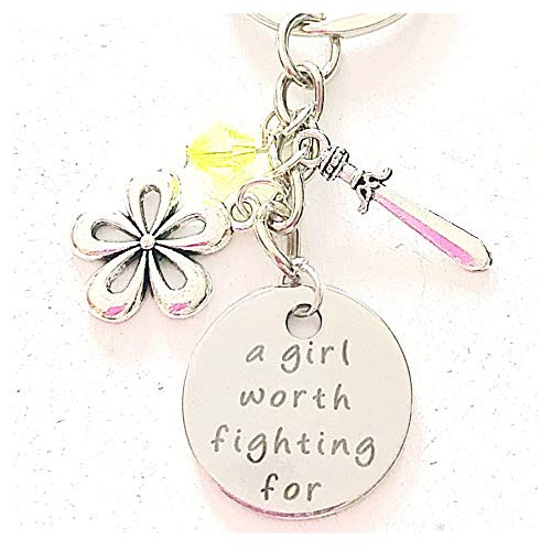A Girl Worth Fighting For Mulan-Inspired Charm Accessories Keychain Gift for a Strong Princess