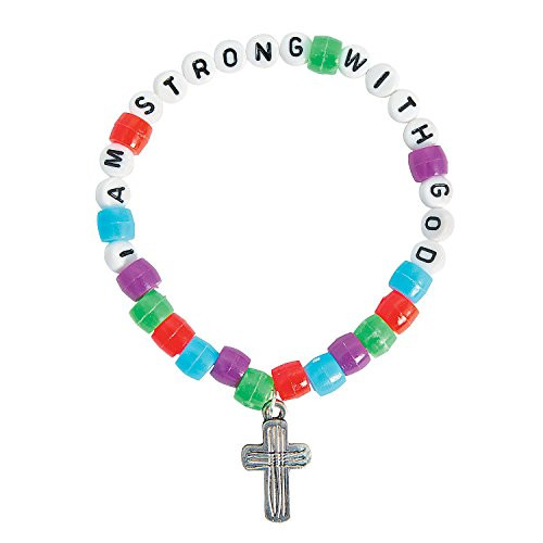 I Am Strong with God Pony Bead Bracelet - Crafts for Kids and Fun Home Activities