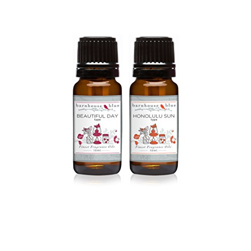 Pair 2 - Barnhouse Blue - Beautiful Day Type and Honolulu Sun Type - Premium Fragrance Oil Pair - 10ml Pair 2 - Barnhouse Blue - Beautiful Day Type and Honolulu Sun Type - Premium Fragrance Oil Pair - 10ml