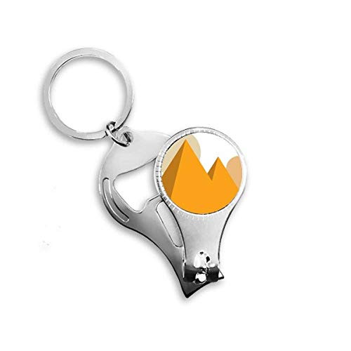 Egypt Yellow Sphinx Pyramids Sun Nail Nipper Ring Key Chain Bottle Opener Clipper