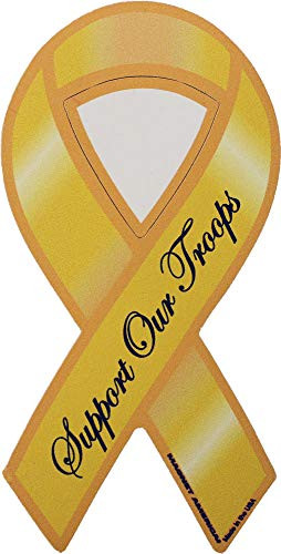 Flagline Support Our Troops - 2 in x 4 in Mini Ribbon Magnet