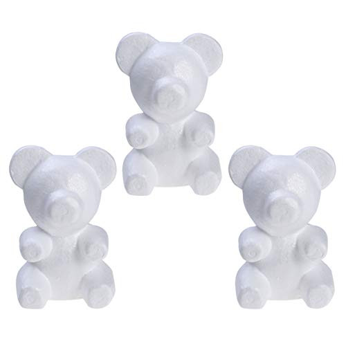 Amosfun Rose Bear Floral Foam styrofoam Craft Heart Shapes Block polystyrene Teddy -3pcs Modelling Polystyrene Styrofoam Foam Bear Mould White -Craft Balls for DIY Party Decoration