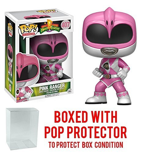 Funko Pop! TV: Mighty Morphin' Power Rangers Pink Ranger #407 Vinyl Figure (Bundled with Pop BOX PROTECTOR CASE)