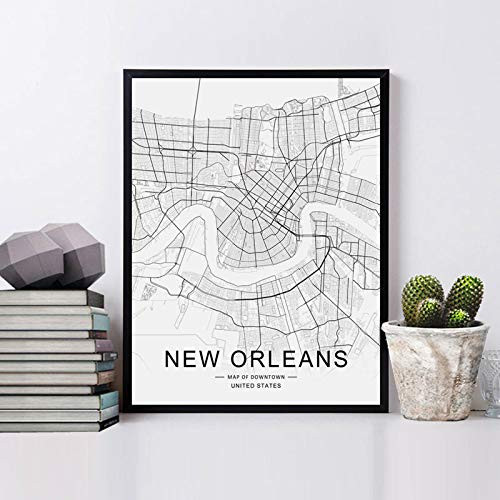 New Orleans City Downtown Map Wall Art New Orleans Street Map Print New Orleans Map Decor City Road Art Black and White City Map Office Wall Hanging 8x10 inch No Frame New Orleans City Downtown Map Wall Art New Orleans Street Map Print New Orleans Map Decor City Road Art Black and White City Map Office Wall Hanging 8x10 inch No Frame