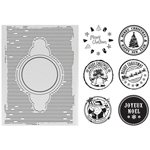 Ultimate Crafts Embossing Folder and Stamp Set - A2 Joyeux Noel ULT157675