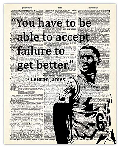 LeBron James Motivational Dictionary Wall Art Print  Unique Room Decor -  8x10  Unframed Picture - Great Gift Idea Under 15