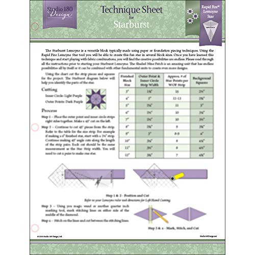 Studio 180 Design Technique Sheet - for Starburst LeMoyne Quilt Blocks