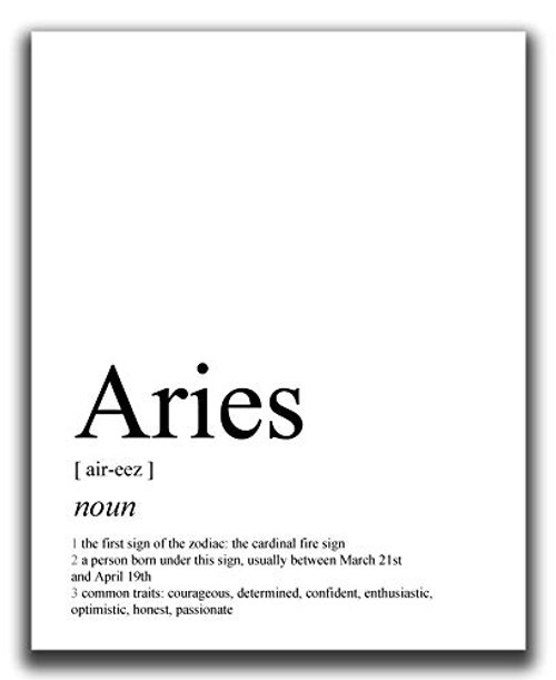 Aries Astrological Sign Wall Art - 8x10 inch UNFRAMED Print - Definition-Style Typography Aries Zodiac Sign Print Astrology Wall Decor - Aries Gifts Aries Astrological Sign Wall Art - 8x10 inch UNFRAMED Print - Definition-Style Typography Aries Zodiac Sign Print Astrology Wall Decor - Aries Gifts