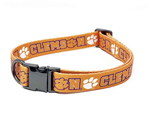 InstaPetTags Clemson Tigers   Adjustable Collars and Leashes   Officially Licensed   Fits All Pets!  Small Collar