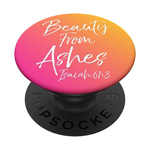 Pink Orange Sunset Ombre Sunrise Isaiah 61 Beauty From Ashes PopSockets Grip and Stand for Phones and Tablets