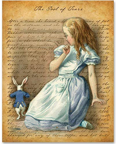 Giant Alice and the Rabbit - 11x14 Unframed Alice in Wonderland Print - Great Gift for Lewis Carroll Fans and Nursery and Children s Room Decor Under 15