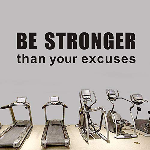 AnFigure Quote Wall Decals  Gym Wall Decal  Inspirational Living Room Bedroom Motivation Workout Fitness Sports Exercise Boys Girls Vinyl Art Home Decor Stickers Be Stronger Than Your Excuses