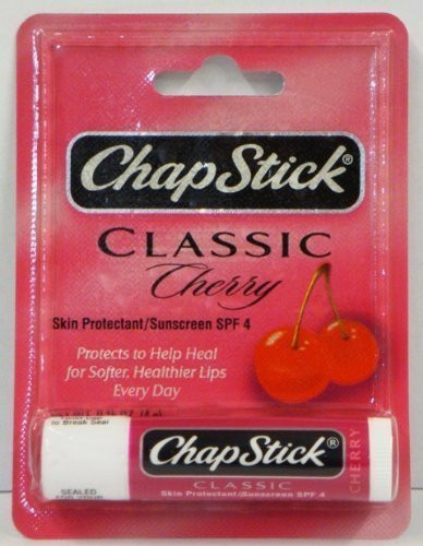 Chapstick Classic Cherry Skin Protectant   Sunscreen Spf 4  0.15 Oz  Pack Of 6