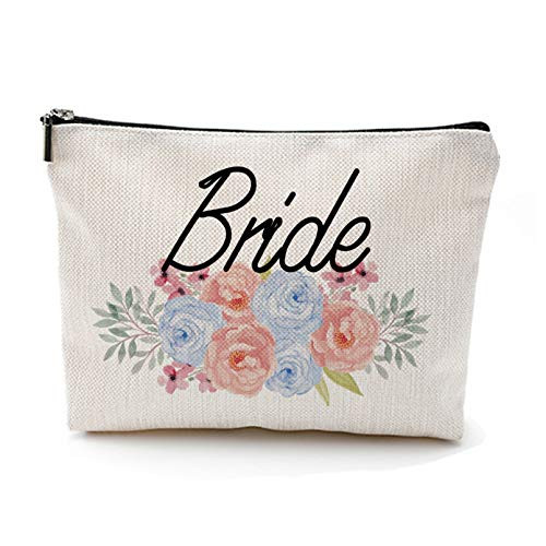 Cosmetics Bag Bride Cotton Canvas Makeup Bag Multifunction Pouch Travel Bag Gifts Cosmetic Bag for Women Sister