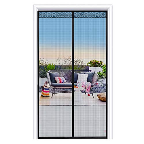 JOYPEA Magnetic Screen Door with Durable Fiberglass Mesh Curtain and Full Frame Hook  and  Loop - Fits Doors up to 36 inchx80 inch