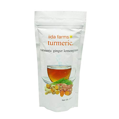Iida Farms Turmeric Ginger Lemongrass Powder 200g - Best from the Philippines - Herbal Tea 100 percent Natural All Naturally Farmed and Processed Ingredients