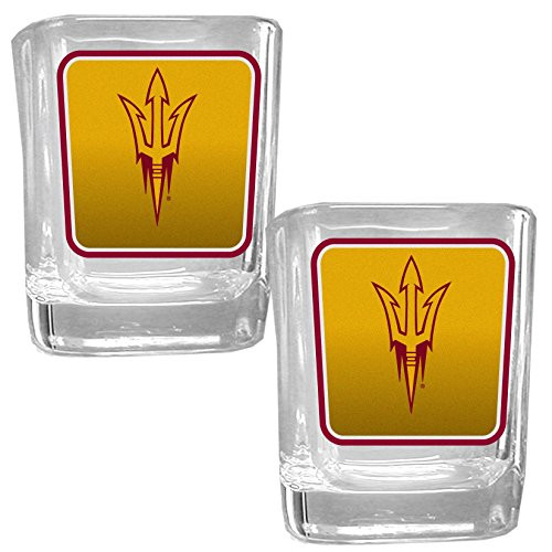 NCAA Siskiyou Sports Fan Shop Arizona State Sun Devils Square Glass Shot Glass Set 2 pack Team Color NCAA Siskiyou Sports Fan Shop Arizona State Sun Devils Square Glass Shot Glass Set 2 pack Team Color