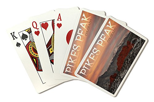 Pikes Peak  Colorado - Orange Sunset  Playing Card Deck - 52 Card Poker Size with Jokers
