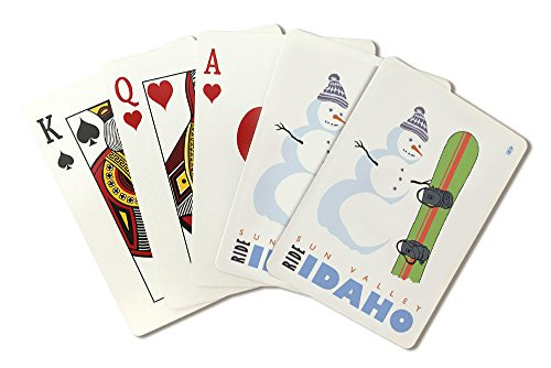 Sun Valley  Idaho - Snowman with Snowboard  Playing Card Deck - 52 Card Poker Size with Jokers