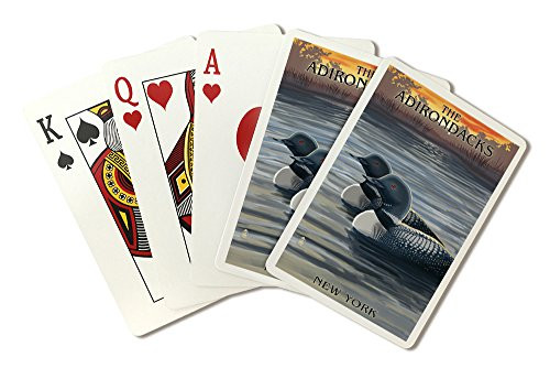 The Adirondacks New York State - Loons at Sunset Playing Card Deck - 52 Card Poker Size with Jokers The Adirondacks New York State - Loons at Sunset Playing Card Deck - 52 Card Poker Size with Jokers