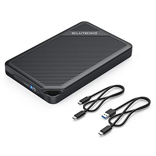 2.5 inch Hard Drive Enclosure USB 3.0 to SATA III  ELUTENG SATA to USB C for 2.5 Inch SSD  and  HDD 9.5mm 7mm External Hard Drive Case Support Max 6TB with UASP Compatiable for Mac WD Seagate Toshiba Samsung