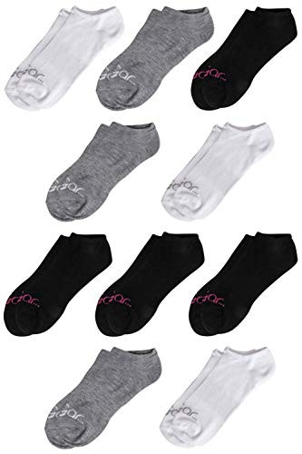 Sugar Women s No Show Socks  10 Pack   Size sock Size 9-11  Size Sock Size  9-11  Black White Grey