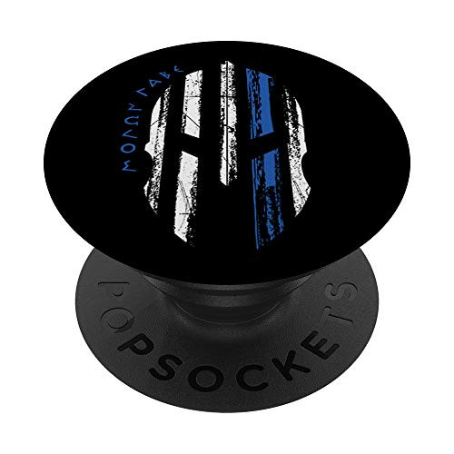 Thin Blue Line Police Law Enforcement Support Spartan Helmet PopSockets Grip and Stand for Phones and Tablets