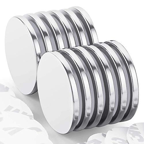 FINDMAG N52 Neodymium Magnets 12 Pack Strong Magnets Rare Earth Magnets with Double-Sided Adhesive for DIY Fridge Scientific 1.26 D x 1 8 H FINDMAG N52 Neodymium Magnets 12 Pack Strong Magnets Rare Earth Magnets with Double-Sided Adhesive for DIY Fridge Scientific 1.26 D x 1 8 H