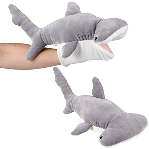 15 Hammerhead Shark Hand Puppet For Kids  Ultra Soft Stuffed Shark Puppet Plush Great For Imaginative Play  Designed For Puppet Or Stuffed Animal Use  Perfect For Infants  Toddlers   and  Ages 3 plus
