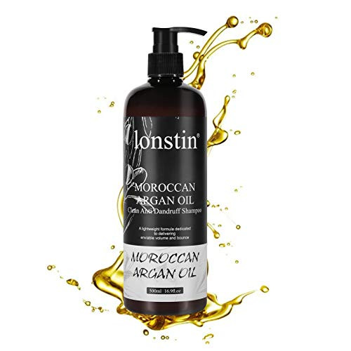lonstin Anti Dandruff Shampoo  Argan Oil hair Shampoo of Moroccan Sulfate Free Anti Dandruff  Itchy Dry Scalp Shampoo Refreshing Restores Shine Formula for Men  and  Women All Hair Types 16.9 fl oz