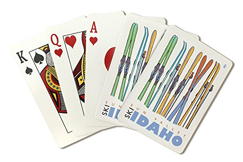 Lantern Press Skis in Snow - Sun Valley  Idaho  Poker Size Playing Cards with Jokers  52-Card Deck