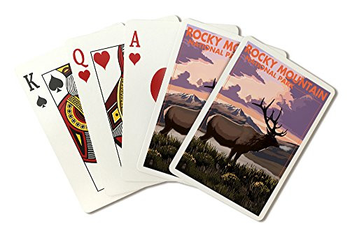Lantern Press Rocky Mountain National Park Colorado - Elk and Sunset Poker Size Playing Cards with Jokers 52-Card Deck Lantern Press Rocky Mountain National Park Colorado - Elk and Sunset Poker Size Playing Cards with Jokers 52-Card Deck