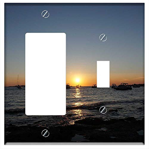 Rocker GFCI Toggle Combination Wall Plate Cover - Sunset Sant Antoni Ibiza Sea Boats Holidays Water Rocker GFCI Toggle Combination Wall Plate Cover - Sunset Sant Antoni Ibiza Sea Boats Holidays Water