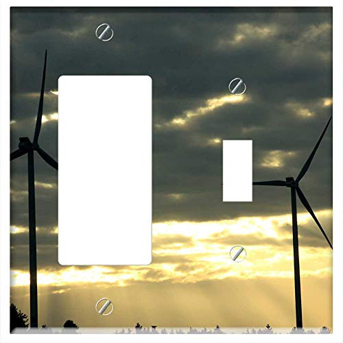 Rocker GFCI Toggle Combination Wall Plate Cover - WindrAder Wind Power Sky Sunset Abendstimmung Rocker GFCI Toggle Combination Wall Plate Cover - WindrAder Wind Power Sky Sunset Abendstimmung