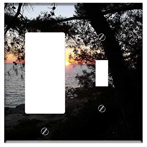 Rocker GFCI Toggle Combination Wall Plate Cover - Sunset Sea Abendstimmung Sun Water Sky Rocker GFCI Toggle Combination Wall Plate Cover - Sunset Sea Abendstimmung Sun Water Sky