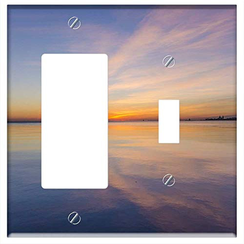 Rocker GFCI Toggle Combination Wall Plate Cover - Sunset Sky Water Reflection Dusk Horizon Rocker GFCI Toggle Combination Wall Plate Cover - Sunset Sky Water Reflection Dusk Horizon