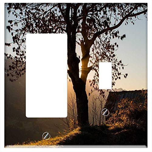 Rocker GFCI Toggle Combination Wall Plate Cover - Tree Landscape Nature Sun Mood Forest Austria Rocker GFCI Toggle Combination Wall Plate Cover - Tree Landscape Nature Sun Mood Forest Austria
