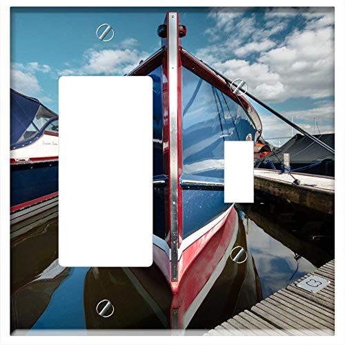 Rocker GFCI Toggle Combination Wall Plate Cover - Blue Boat Dock Water Sea Ocean Travel Ship Rocker GFCI Toggle Combination Wall Plate Cover - Blue Boat Dock Water Sea Ocean Travel Ship