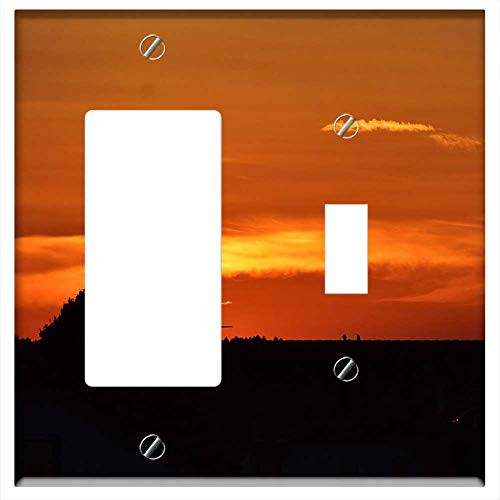 Rocker GFCI Toggle Combination Wall Plate Cover - Sunset Setting Sun WindrAder Abendstimmung Rocker GFCI Toggle Combination Wall Plate Cover - Sunset Setting Sun WindrAder Abendstimmung