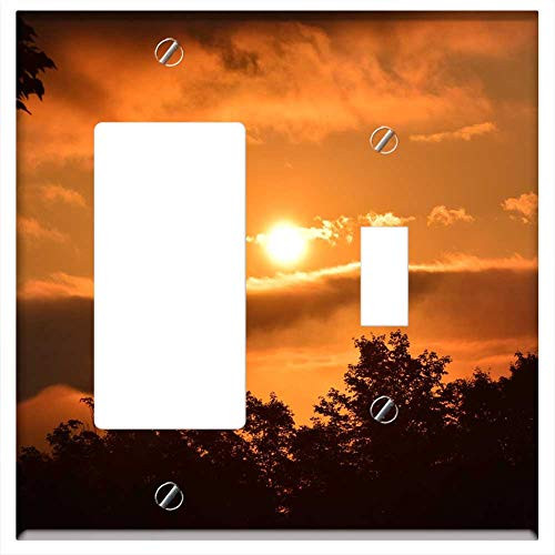Rocker GFCI Toggle Combination Wall Plate Cover - Sunset Clouds Sky Sun Nature Light Landscape Rocker GFCI Toggle Combination Wall Plate Cover - Sunset Clouds Sky Sun Nature Light Landscape