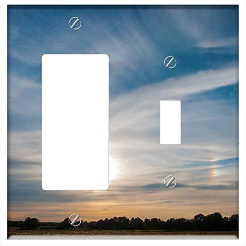 Rocker GFCI Toggle Combination Wall Plate Cover - Nature Sunset Solfenomen Tree Cloud Landscapes Rocker GFCI Toggle Combination Wall Plate Cover - Nature Sunset Solfenomen Tree Cloud Landscapes