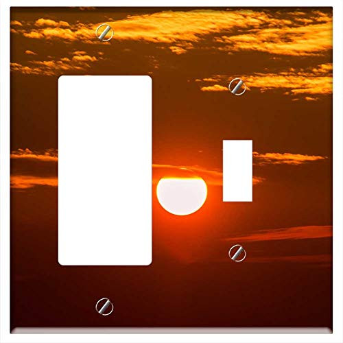 Rocker GFCI Toggle Combination Wall Plate Cover - Sunset Sun Setting Sun Abendstimmung Clouds Rocker GFCI Toggle Combination Wall Plate Cover - Sunset Sun Setting Sun Abendstimmung Clouds