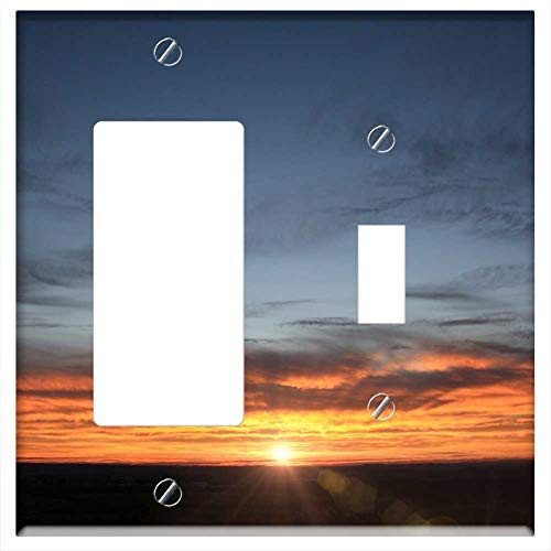Rocker GFCI Toggle Combination Wall Plate Cover - Sunset Dark Twilight Evening Sky Peaceful Clouds 1 Rocker GFCI Toggle Combination Wall Plate Cover - Sunset Dark Twilight Evening Sky Peaceful Clouds 1