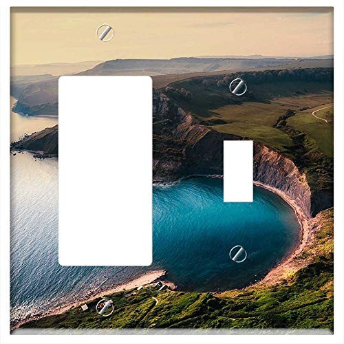Rocker GFCI Toggle Combination Wall Plate Cover - Sea Ocean Aerial View Sunset Dusk Panorama Cliff Rocker GFCI Toggle Combination Wall Plate Cover - Sea Ocean Aerial View Sunset Dusk Panorama Cliff